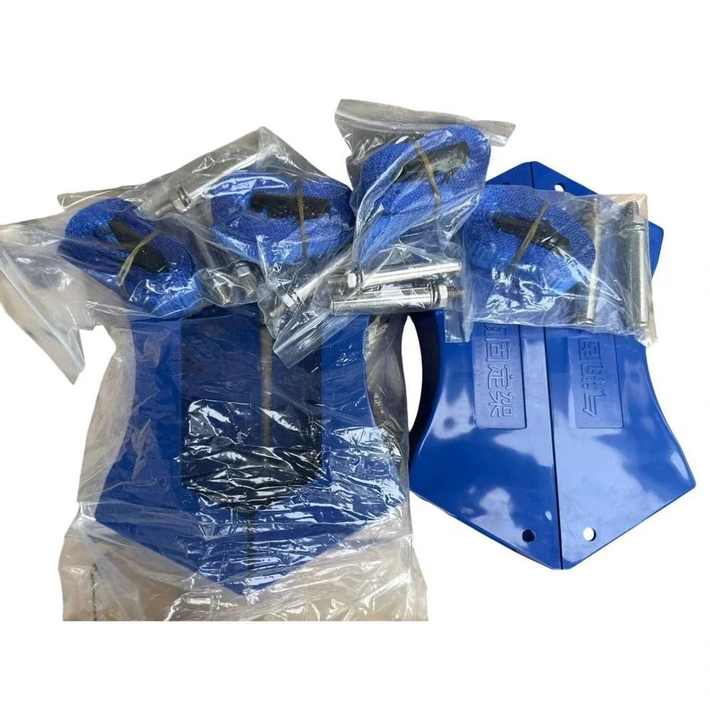 4PC Heavy Duty Wall Mount Propane Nitrogen Cylinder Tank Holder Brackets Blue